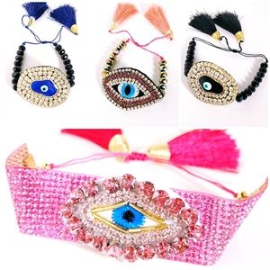 14k gold plated evil eye bracelet